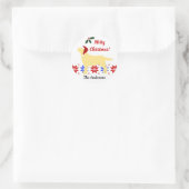 イエローラブラドールシルエットサンタクリスマス ラウンドシール (バッグ)