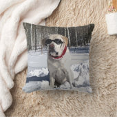 イエローラブラドールスノードッグ クッション (ブランケット)