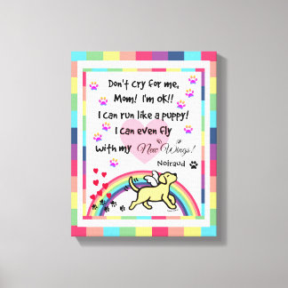 イエローラブラドールトロッティングレインボーブリッジアート キャンバスプリント