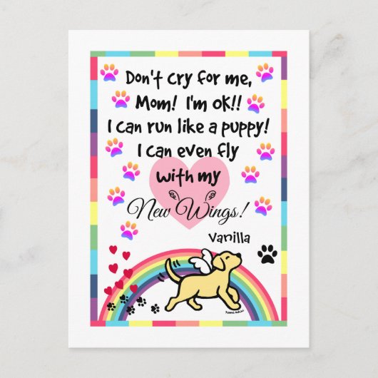 イエローラブラドールトロッティング記念はがき ポストカード (正面)