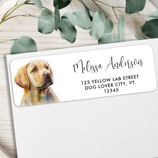 イエローラブラドールドッグウォーター差出人住所 ラベル