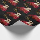 イエローラブラドールドッグクリスマス ラッピングペーパー (角)