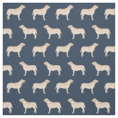 イエローラブラドールネイビーブルー ファブリック (見本)