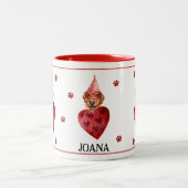 イエローラブラドールバレンタインデイギフトドッグ ツートーンマグカップ (中央)