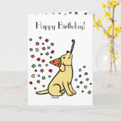 イエローラブラドールバースデーパーティー紙吹雪 カード (黄色い花)