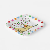 イエローラブラドールバースデーパーティー紙吹雪 ペーパープレート (傾斜あり)