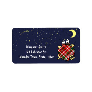 イエローラブラドールファミリーアンドスターリースカイ ラベル