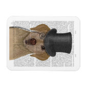 イエローラブラドールフォーマル、ハウンド&ハット マグネット (横)