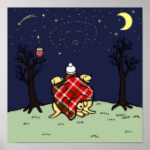 イエローラブラドールママムアンドスターリースカイ ポスター (正面)