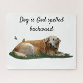 イエローラブラドールミックスブリードドッグジグソーパズル ジグソーパズル (横)