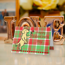 イエローラブラドールミニハートフラワーバレンタイン