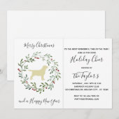 イエローラブラドールメリークリスマスラブラドールレトリバー 招待状 (正面/裏面)