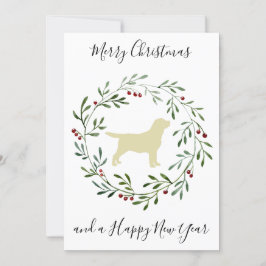 イエローラブラドールメリークリスマスラブラドールレトリバー 招待状