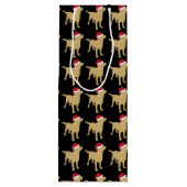 イエローラブラドールリトリエバーインフェスティバルレッドサンタハット ワインギフトバッグ (裏面)