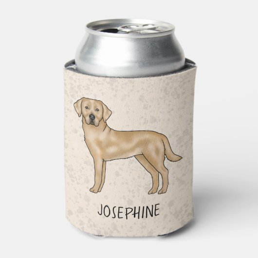 イエローラブラドールリトリエバーキュートラボドッグ名前をカスタムする 缶クーラー (缶正面)