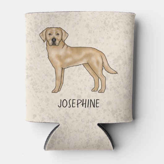 イエローラブラドールリトリエバーキュートラボドッグ名前をカスタムする 缶クーラー (正面)