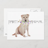 イエローラブラドールリトリバーパーティー インビテーションポストカード (正面/裏面)