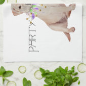 イエローラブラドールリトリバーパーティー キッチンタオル (折り畳み)