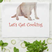 イエローラブラドールリトリバー料理 キッチンタオル (折り畳み)