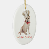 イエローラブラドールリトリバー料理 セラミックオーナメント (右)