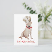 イエローラブラドールリトリバー料理 ポストカード (スタンド正面)