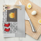 イエローラブラドールリトリバー – フェスティバルクリスマスルーム キッチンタオル (四つ折り)