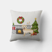 イエローラブラドールリトリバー – フェスティバルクリスマスルーム クッション (裏面)