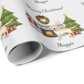 イエローラブラドールリトリバー – フェスティバルクリスマスルーム ラッピングペーパー (ロールコーナー)