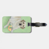 イエローラブラドールリトリーバ&テニスボール絵画ズ ラゲッジタグ (裏面横)