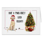 イエローラブラドールリトレおもしろいーバークリスマスドッグ (正面横)