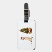 イエローラブラドールリトレおもしろいーバークリスマスドッグ ラゲッジタグ (正面縦)