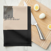 イエローラブラドールレトリエバーアートギフト キッチンタオル (四つ折り)