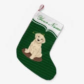 イエローラブラドールレトリエバーエンジェルハロー スモールクリスマスストッキング (正面 (吊り時))