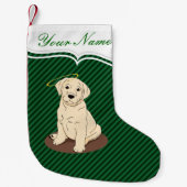 イエローラブラドールレトリエバーエンジェルハロー スモールクリスマスストッキング (正面)