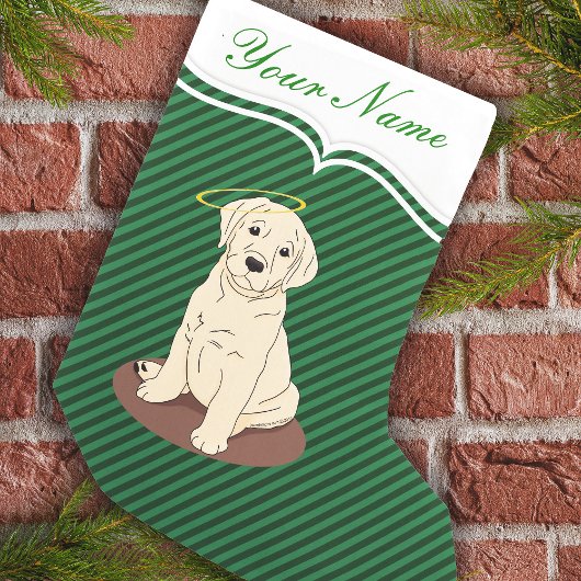 イエローラブラドールレトリエバーエンジェルハロー スモールクリスマスストッキング