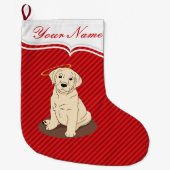 イエローラブラドールレトリエバーエンジェルハロー ラージクリスマスストッキング (正面)