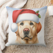 イエローラブラドールレトリエバークリスマスサンタドッグ クッション (ブランケット)