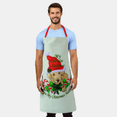 イエローラブラドールレトリエバークリスマスプレゼント エプロン (着用した状態)