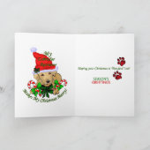 イエローラブラドールレトリエバークリスマスプレゼント シーズンカード (内部)