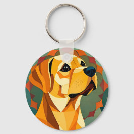 イエローラブラドールレトリエバードグジオグラフィティカルアート キーホルダー