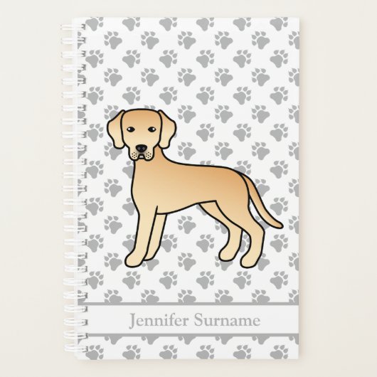イエローラブラドールレトリエバードッグアンドポーズ&文字 プランナー手帳 (正面)