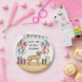 イエローラブラドールレトリエバードッグカラフル誕生日 ペーパープレート (パーティー)