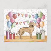 イエローラブラドールレトリエバードッグカラフル誕生日 ポストカード (正面)