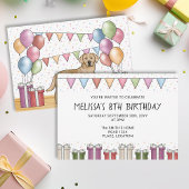 イエローラブラドールレトリエバードッグカラフル誕生日 招待状