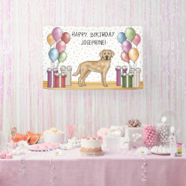 イエローラブラドールレトリエバードッグカラフル誕生日 横断幕