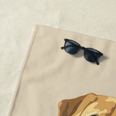 イエローラブラドールレトリエバードッグ恋人 ビーチタオル (インサイチュ)