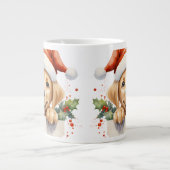 イエローラブラドールレトリエバーパピードッグクリスマス ジャンボコーヒーマグカップ (正面)