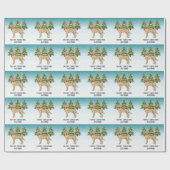 イエローラブラドールレトリエバーブルーウィンターカスタム文字 ラッピングペーパー (フラット)