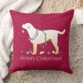 イエローラブラドールレトリエバーメリークリスマスデザイン クッション (ブランケット)