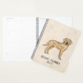 イエローラブラドールレトリエバーラボドッグ及びカスタム文字 プランナー手帳 (ディスプレー)